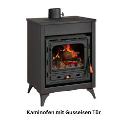 Kaminofen, Holzofen Prity, Modell CMR, Leistung 15 kW, Gusseiserne Tür, Füße